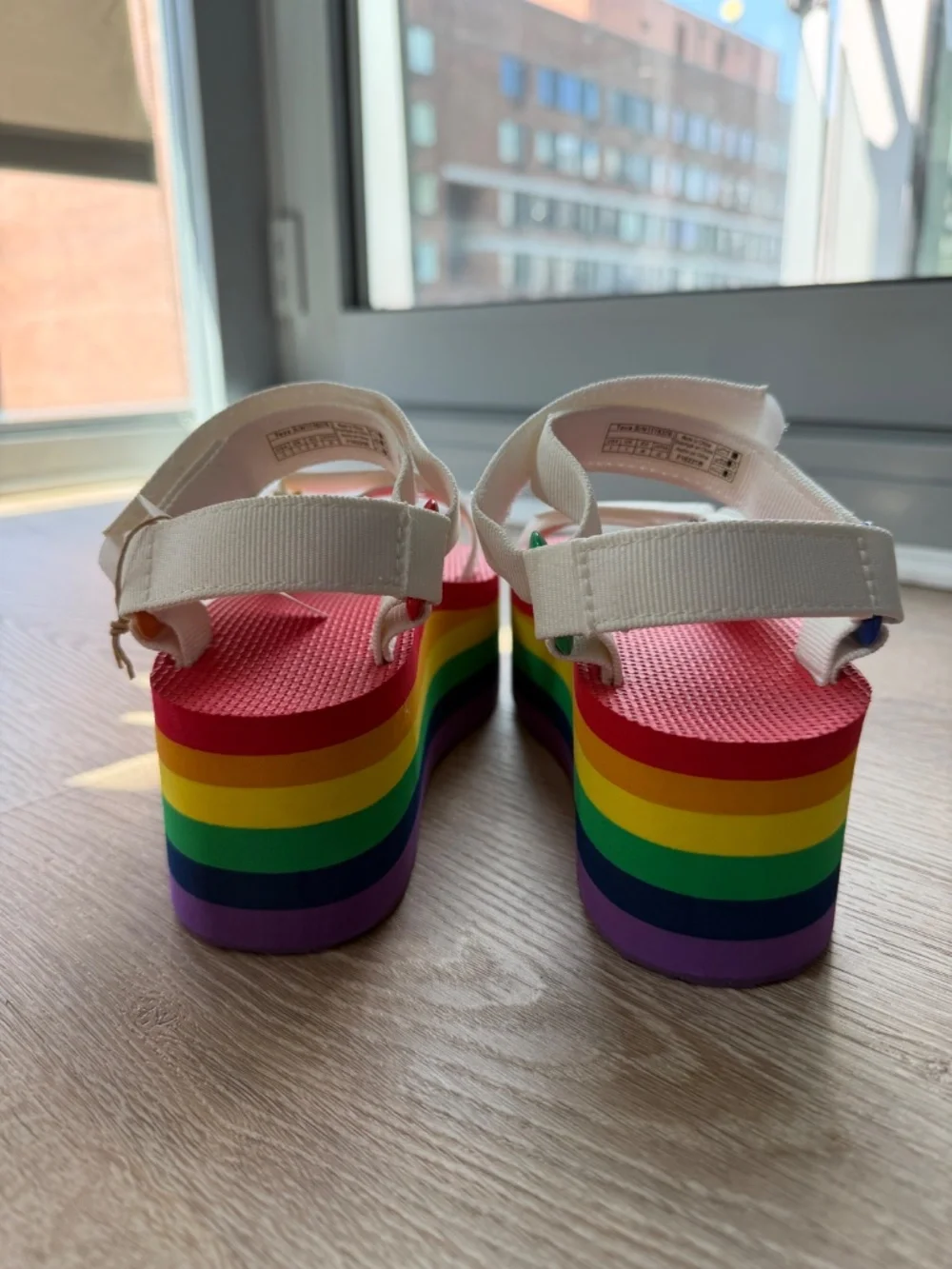 NEW - No Box - Pride Rainbow Platform Beach Summer Sandals